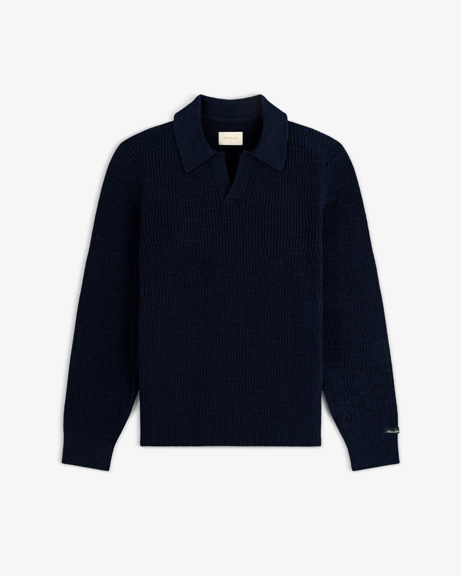 Long-Sleeve Boucle Polo