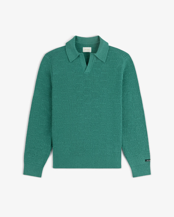 Long-Sleeve Boucle Polo