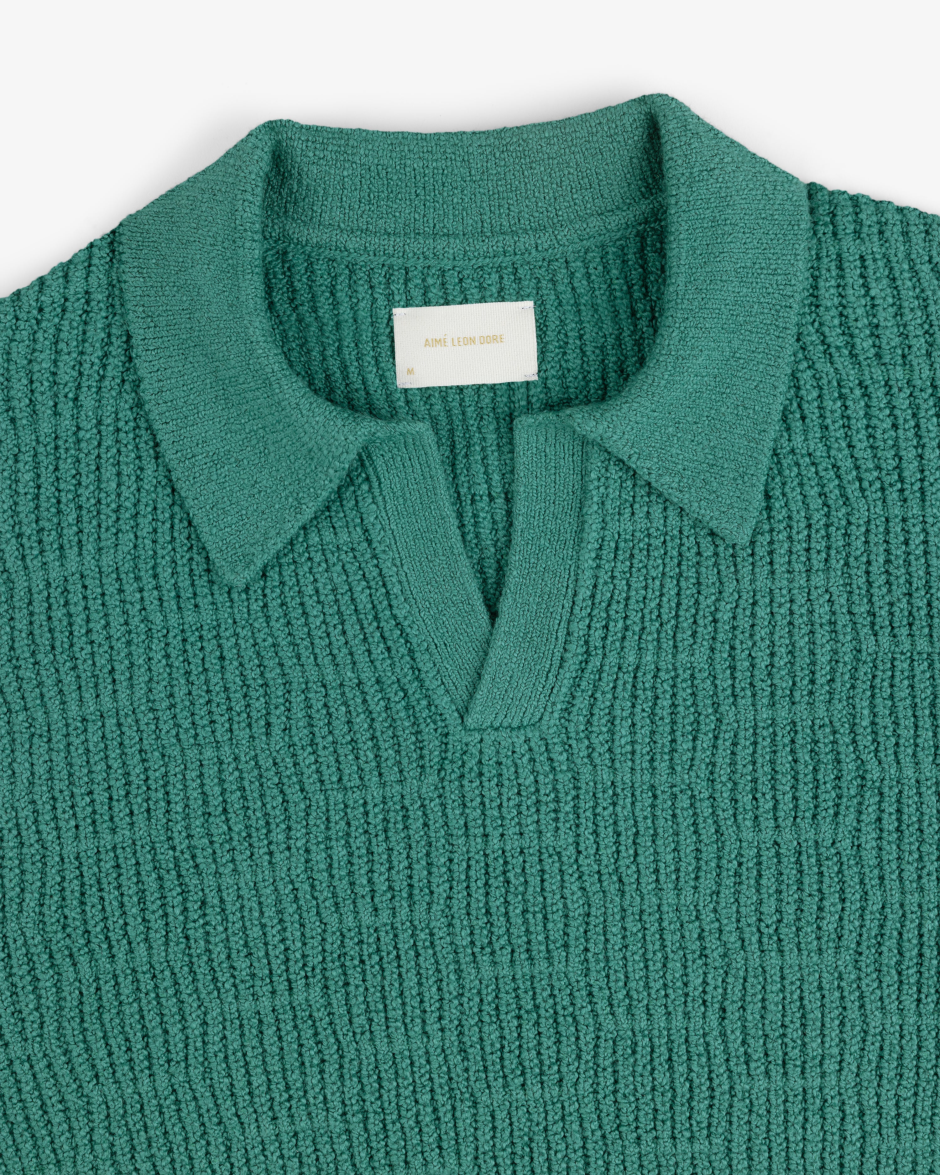 Long-Sleeve Boucle Polo