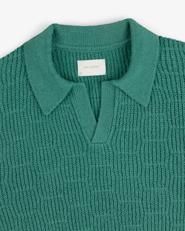 Long-Sleeve Boucle Polo