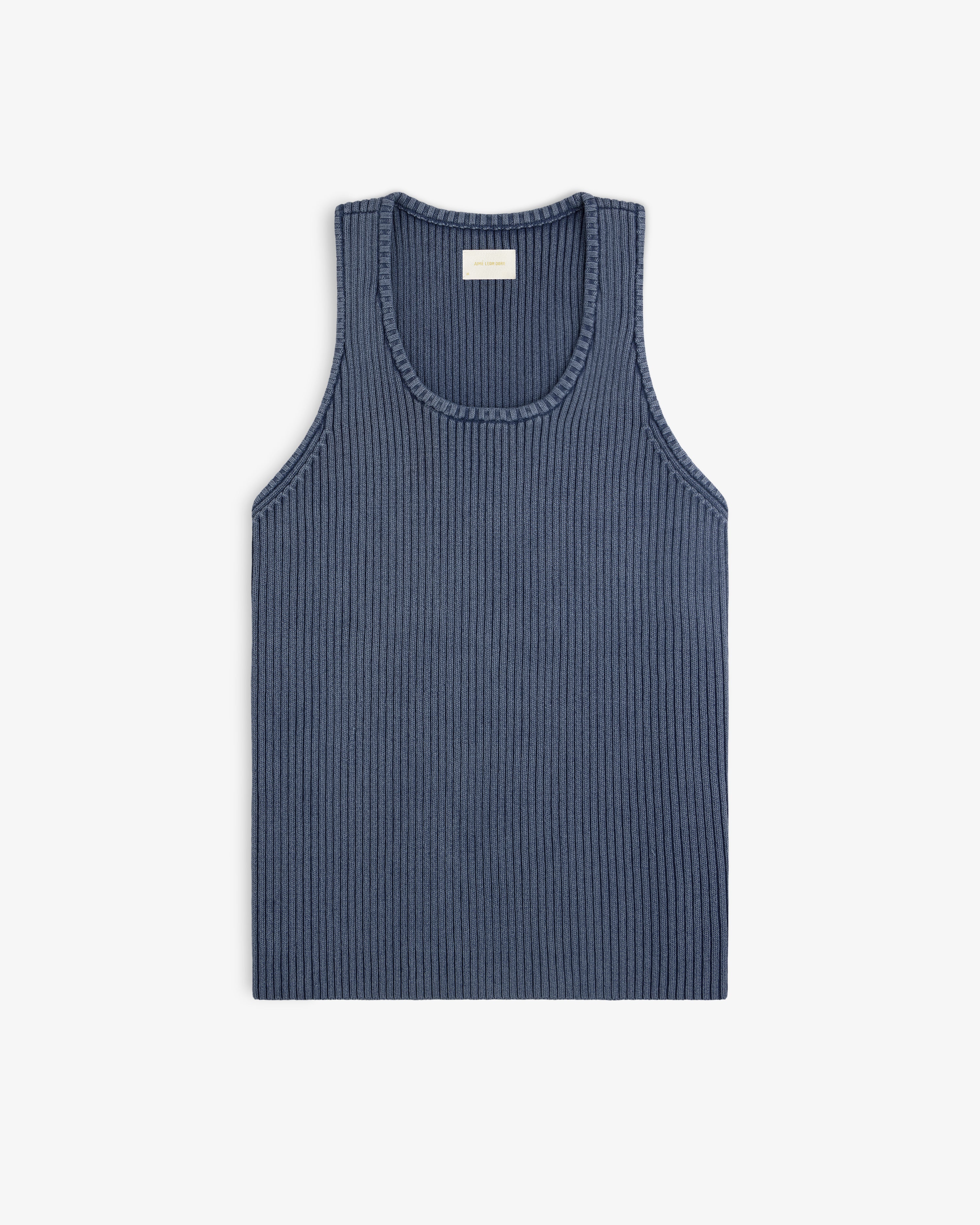 A Stone Washed Knit Tank Top laid flat on a white background.