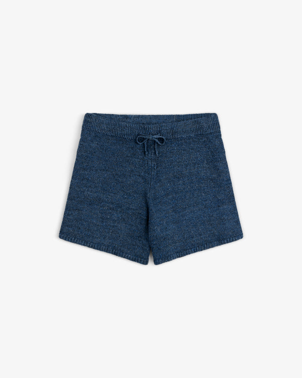 Linen Knit Drawstring Short with elastic waistband, shown on a plain white background.