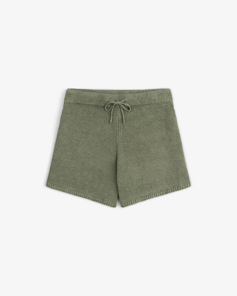 Linen Knit Drawstring Short displayed flat on a white background.