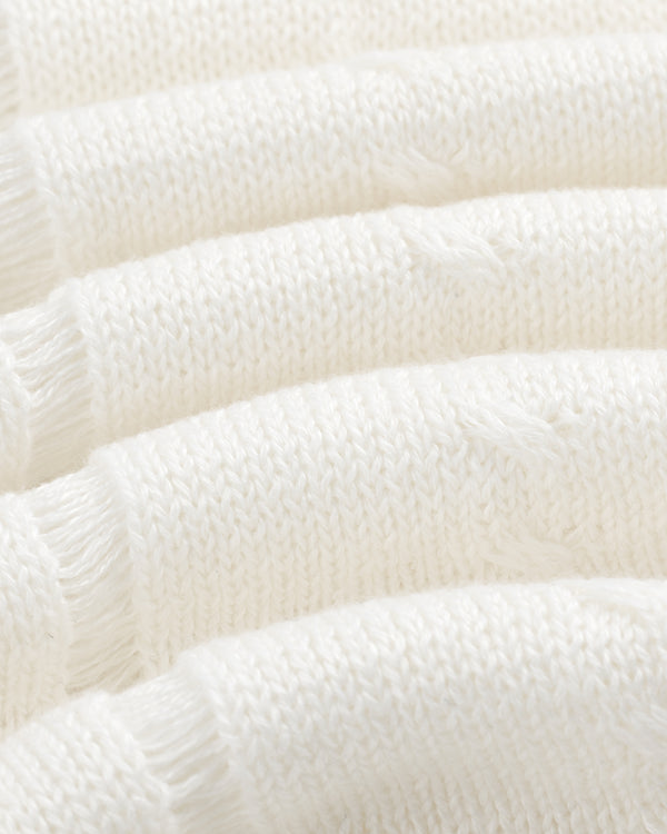 Close-up of folded, white Pointelle Tank Top with visible knit texture and horizontal lines.