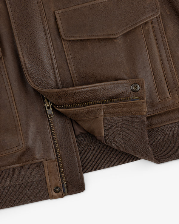 World's Borough Leather Flight Jacket