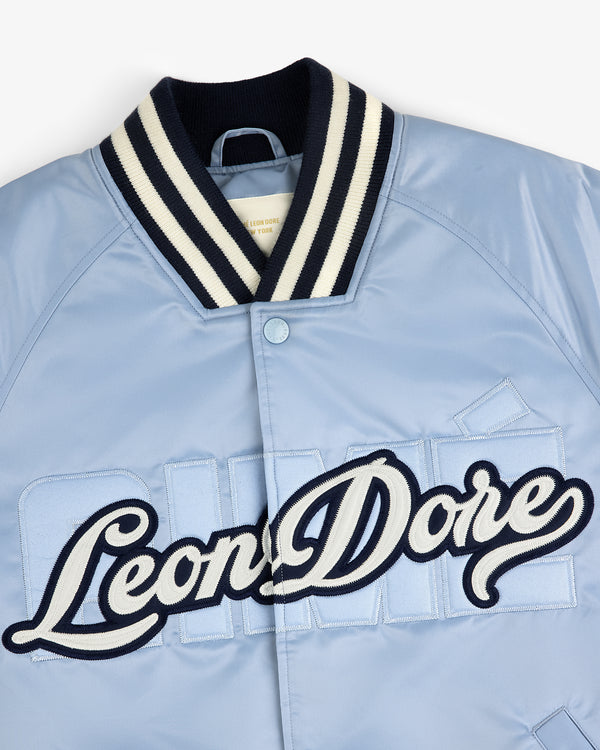 Overlay Logo Satin Varsity Jacket