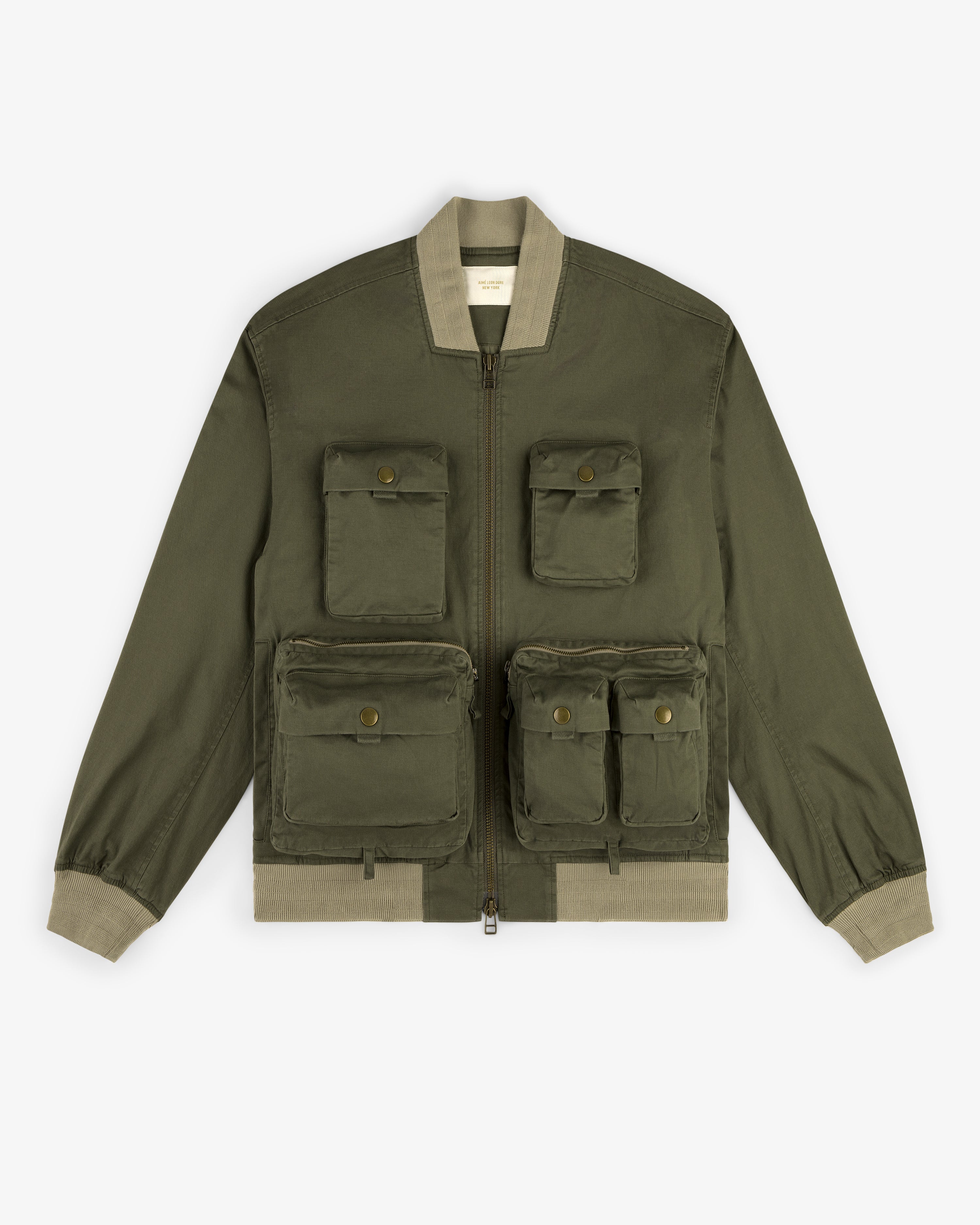 BALMAN オリーブグリーン レザージャケット 勘太郎 Safari Utility Bomber – Aimé Leon Dore EU