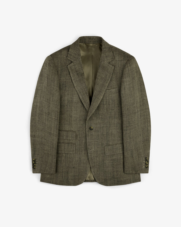 Single-Breasted Yarn Dyed Linen Suit Jacket