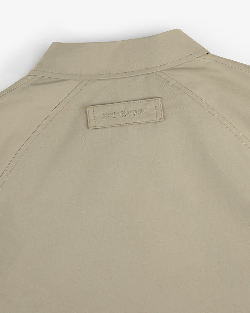 Close-up of Crest Casual Jacket’s back, showing a stitched label below the collar.