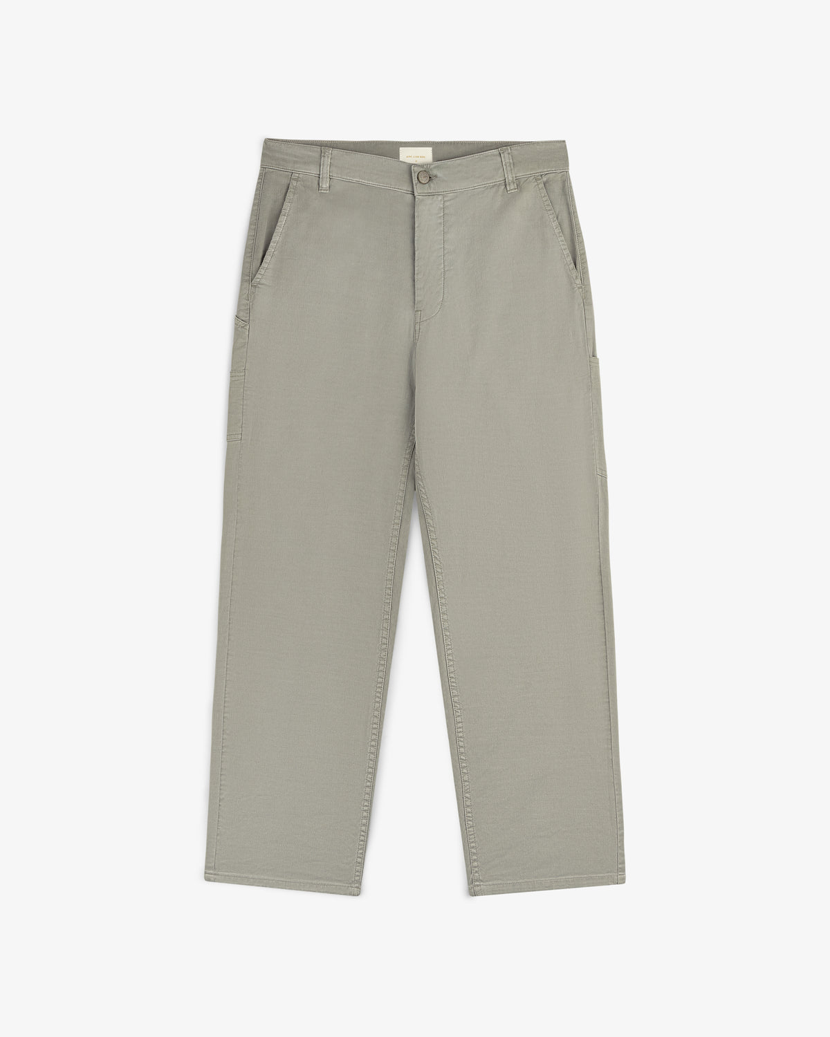 Light gray Linen Blend Carpenter Pant with side pockets, straight-leg, shown flat on a white background.