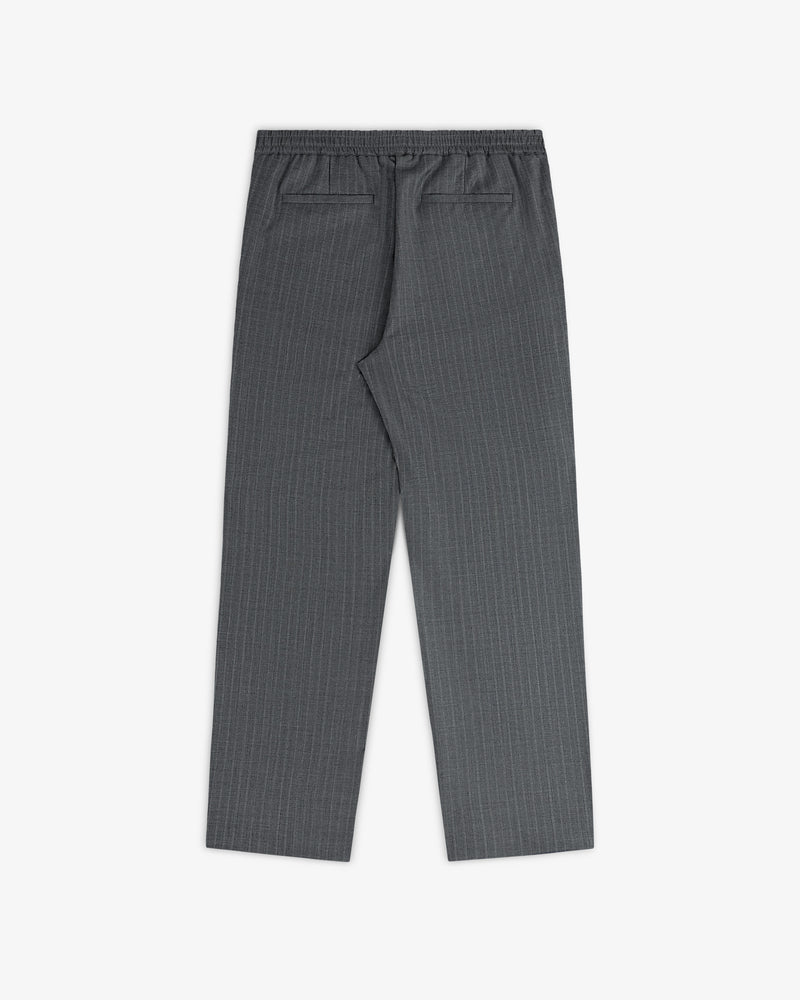 Pinstripe Elasticated Waist Trouser with straight leg and back pockets, shown on a white background.