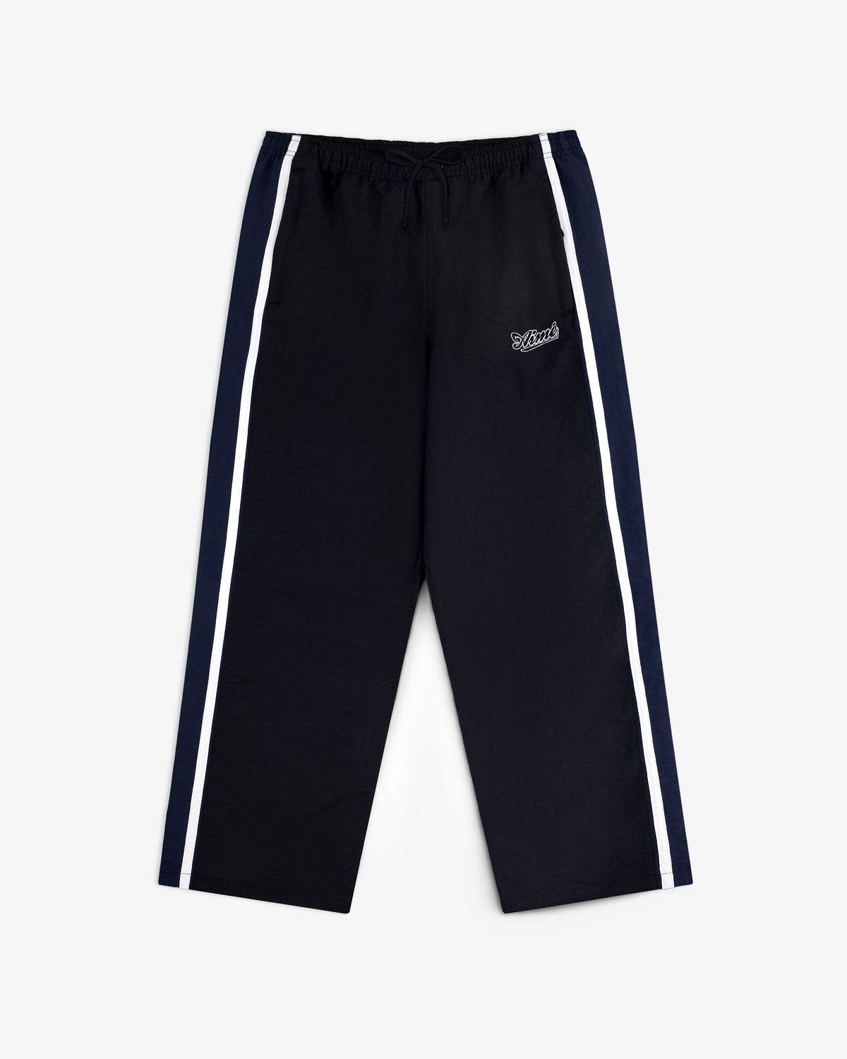 Colorblock Track Pant with white side stripes, drawstring waist, and small logo on the left thigh.