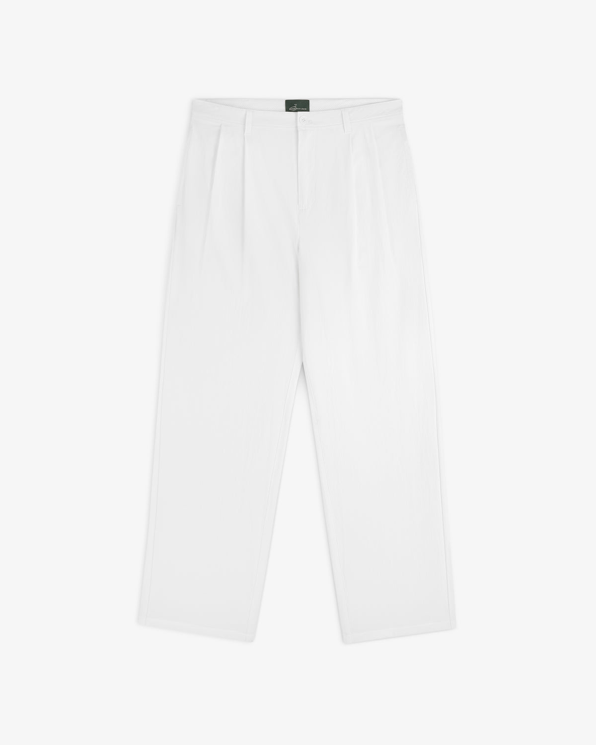 ALD Golf Cordura Double Pleated Pant in white, high-waisted with wide legs and front pleats, shown flat on white.