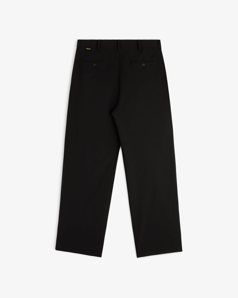 ALD Golf Cordura Double Pleated Pant shown flat from the back with two buttoned pockets and belt loops.