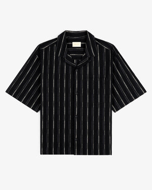 Cropped Jacquard Camp Shirt
