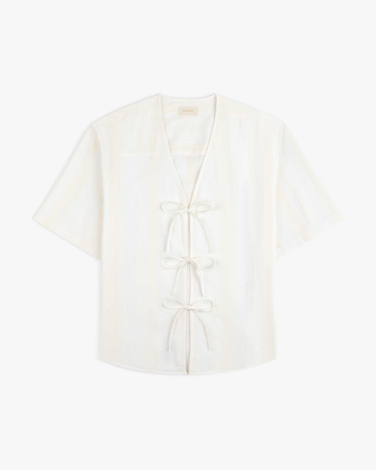 トップス aime leon dore Jacquard Stripe Shirt Jacquard Striped Tie-Front Shirt – Aimé Leon Dore EU
