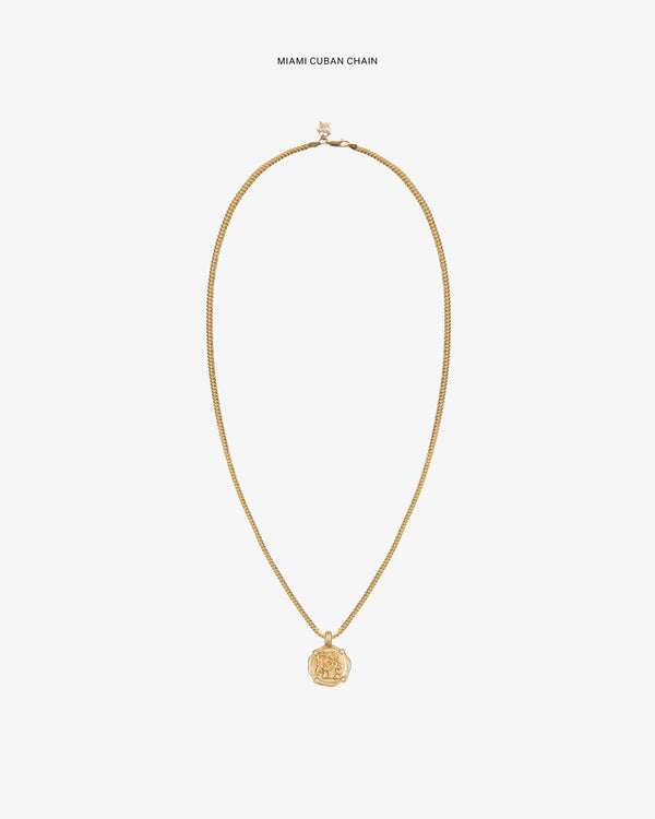14Kt Gold Coin Pendant necklace displayed on a plain white background.