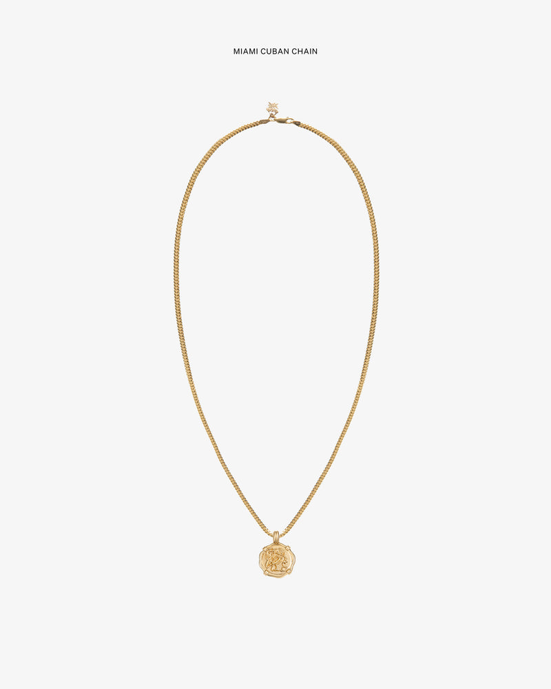 14Kt Gold Coin Pendant necklace displayed on a plain white background.