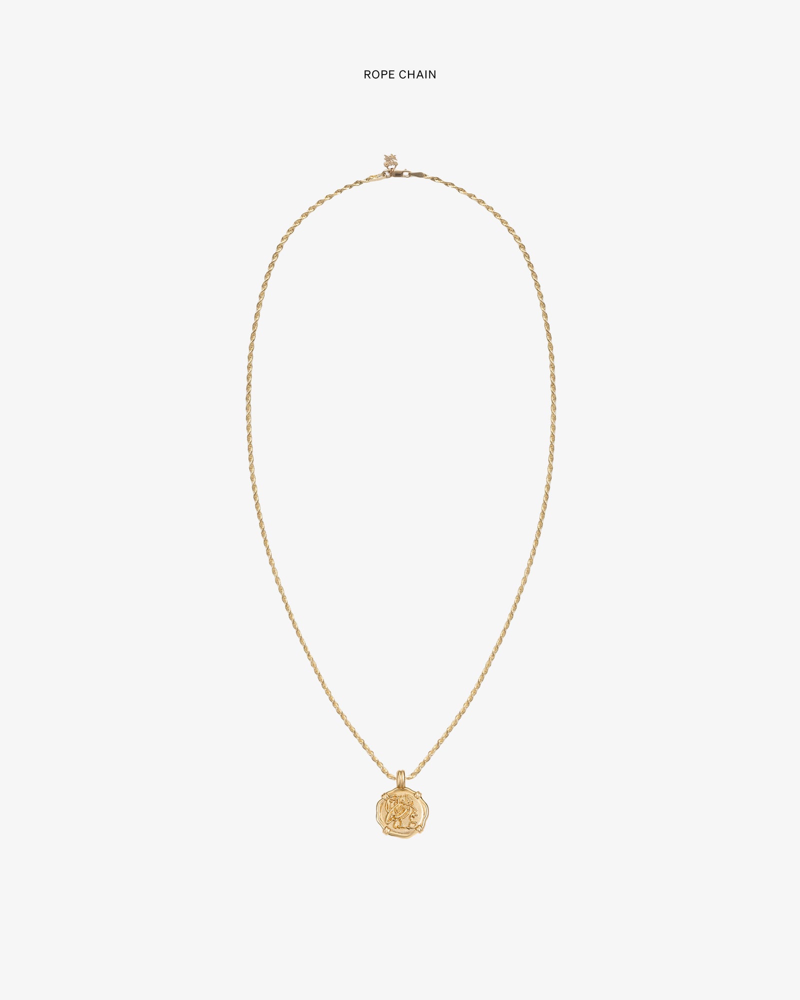 14Kt Gold Coin Pendant necklace displayed on a plain white background.