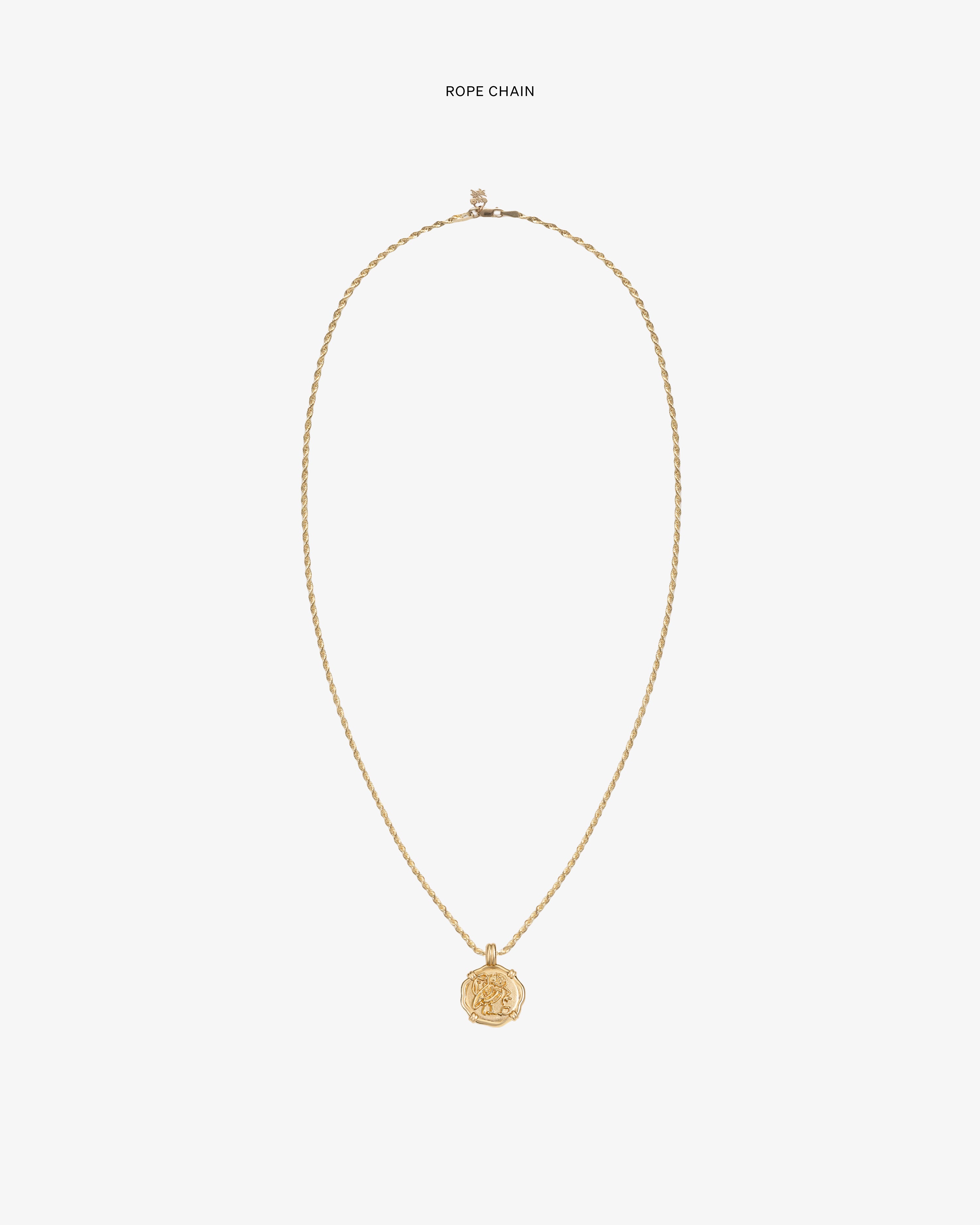 14Kt Gold Coin Pendant necklace displayed on a plain white background.