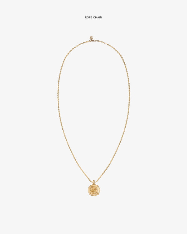 14Kt Gold Coin Pendant necklace displayed on a plain white background.