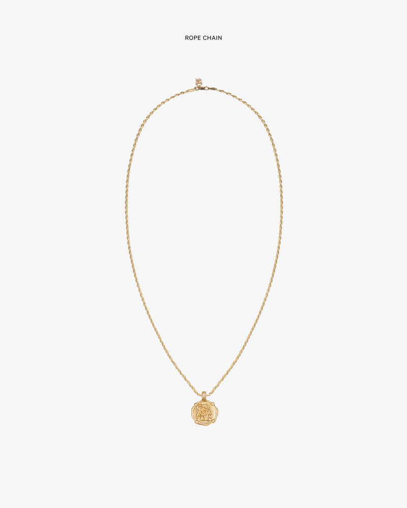 14Kt Gold Coin Pendant necklace displayed on a plain white background.