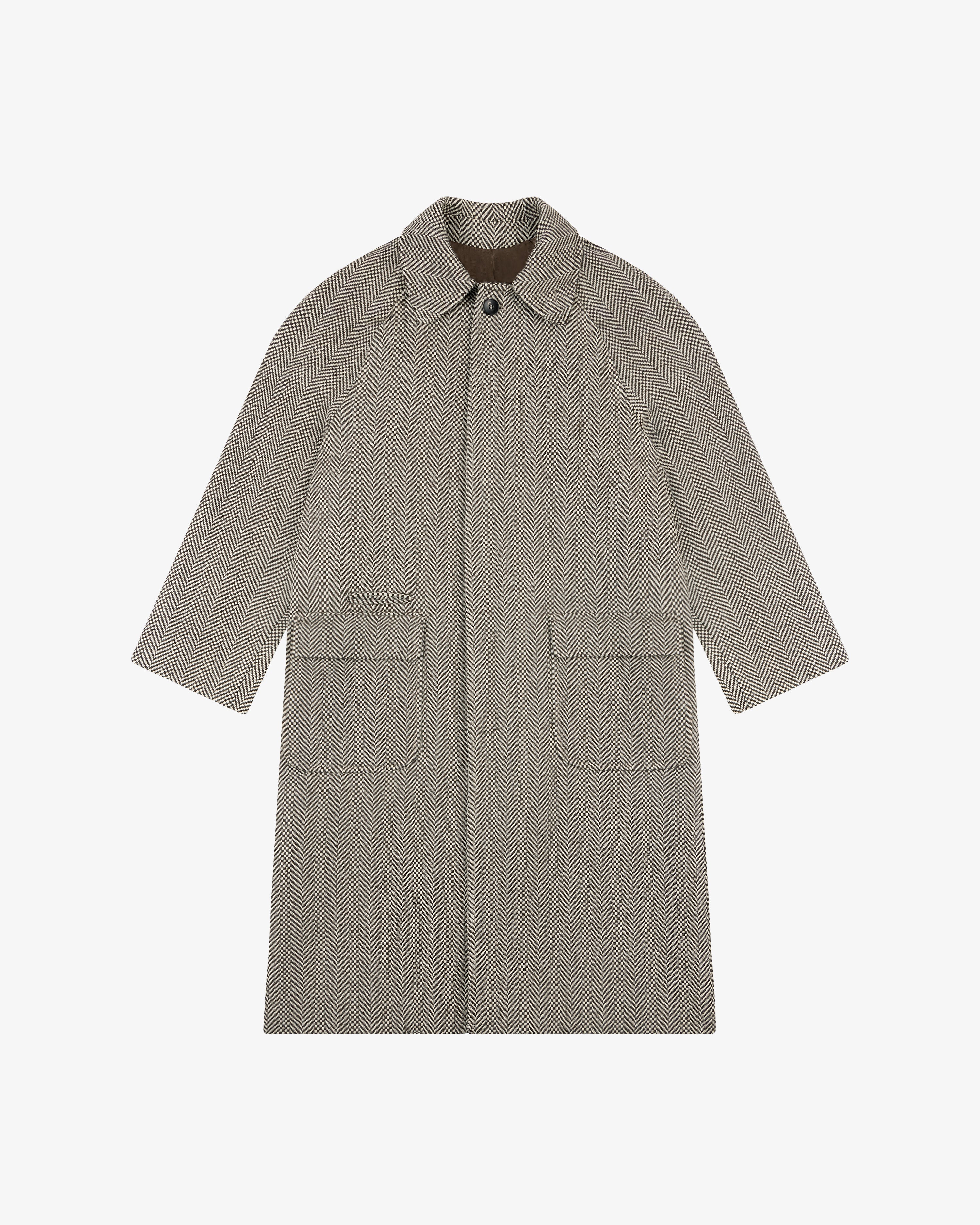 Wool Herringbone Overcoat