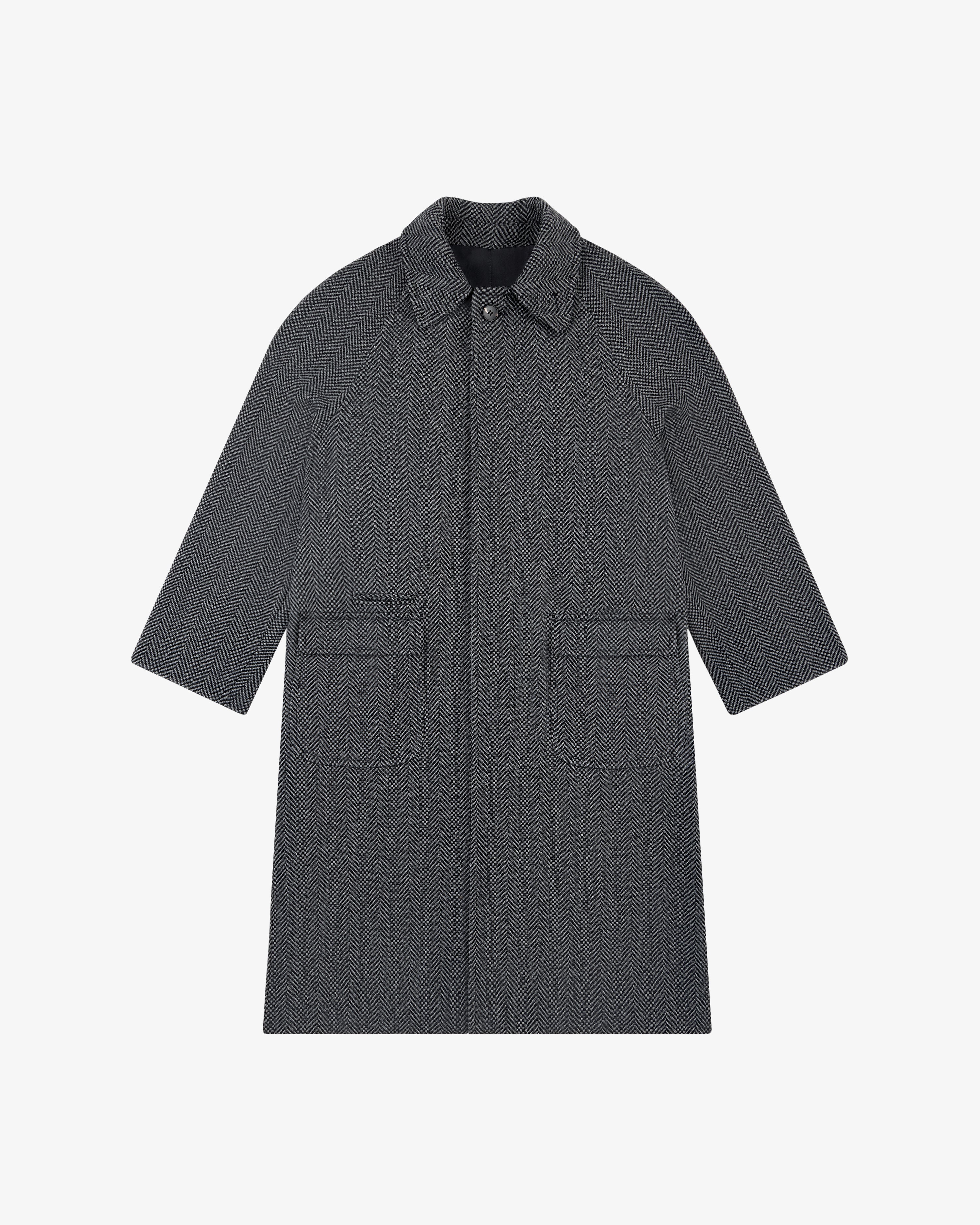 Wool Herringbone Overcoat