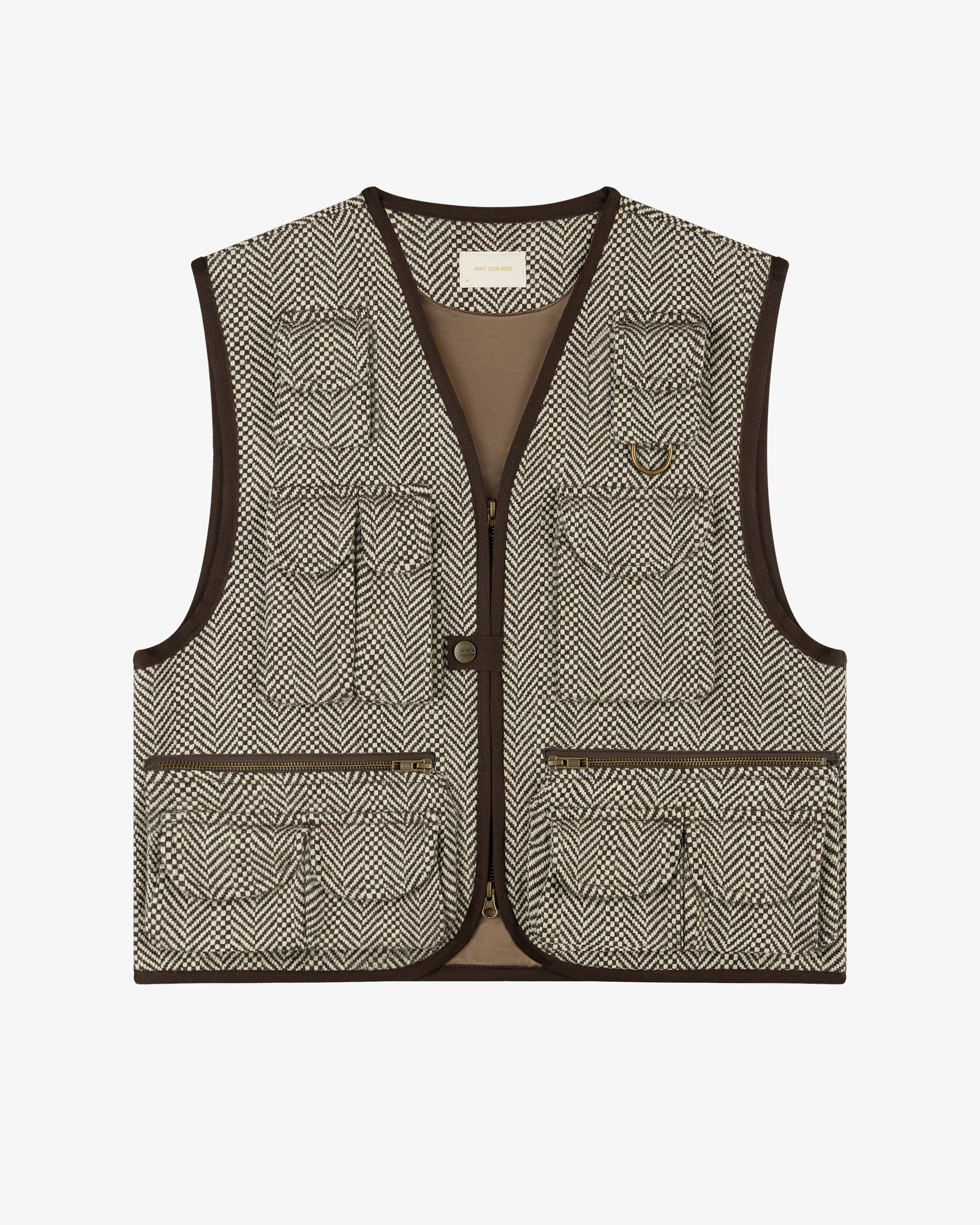 Wool Herringbone Fishing Vest