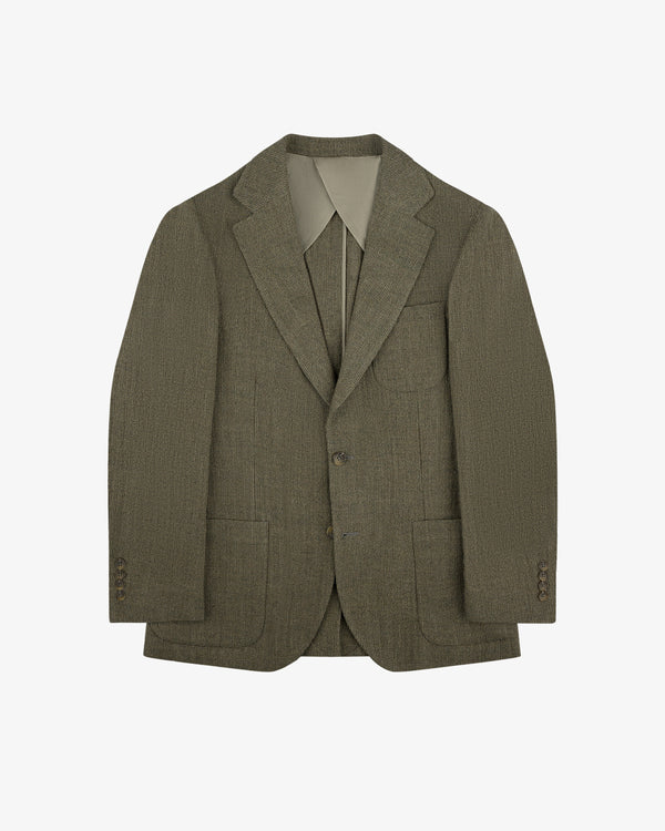 Single-Breasted Boiled Wool Suit Jacket