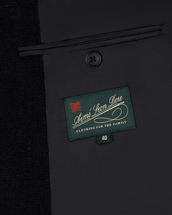 Single-Breasted Boucle Suit Jacket