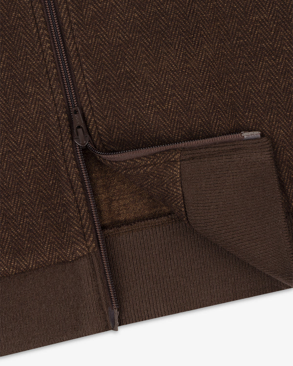 Wool Herringbone Track Jacket