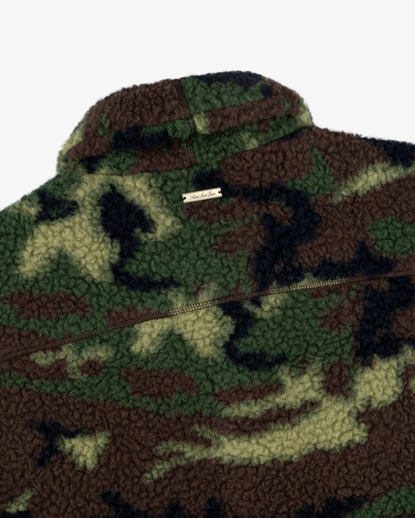Camo Shawl Collar Fleece Pullover