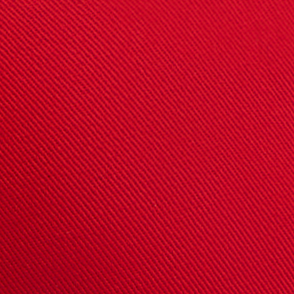 Close-up of the bright red fabric with a prominent diagonal twill weave on the ALD / Olympiacos F.C. Souvenir Hat.