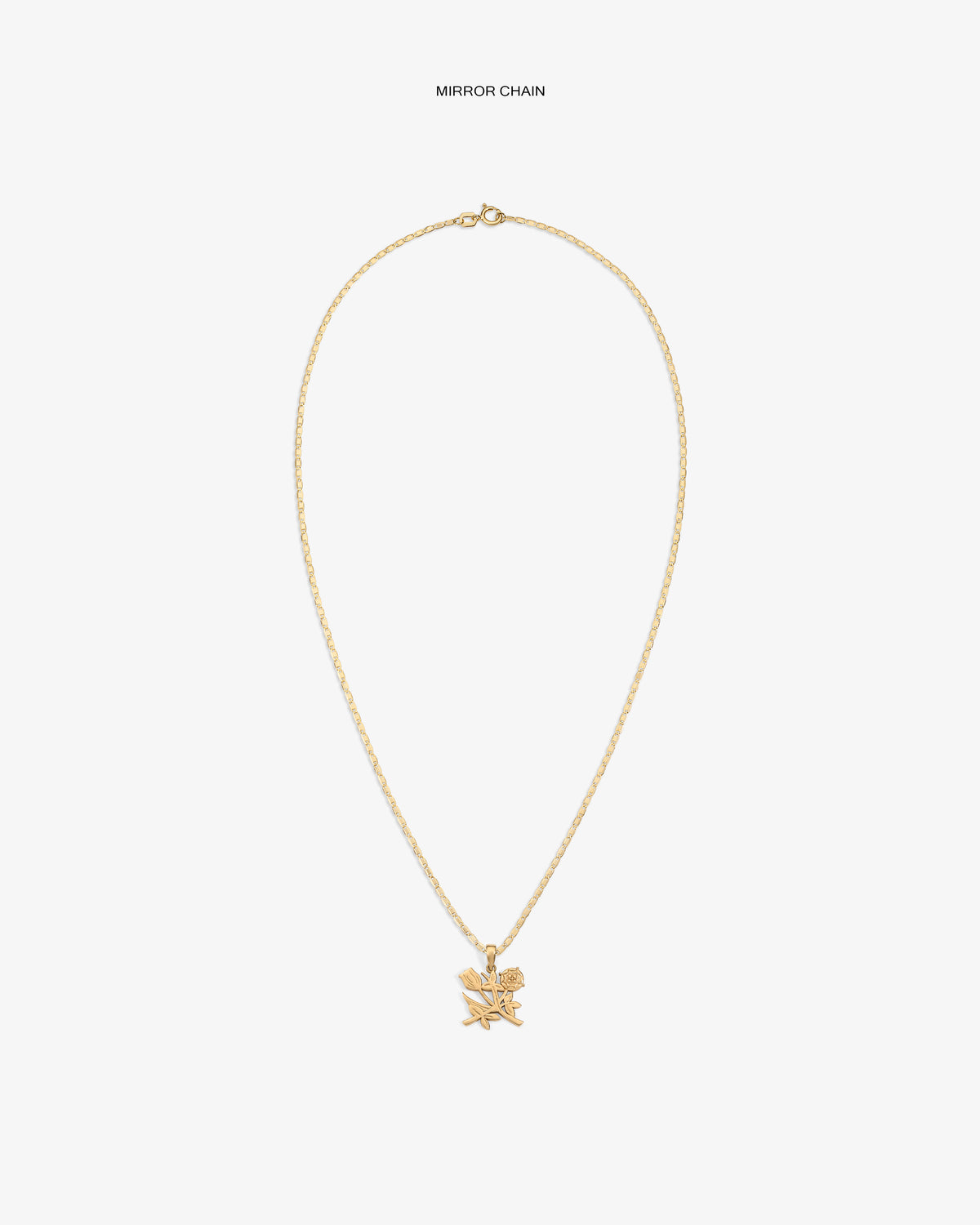 14Kt Gold Pendant with two small star and rose charms shown against a plain white background.