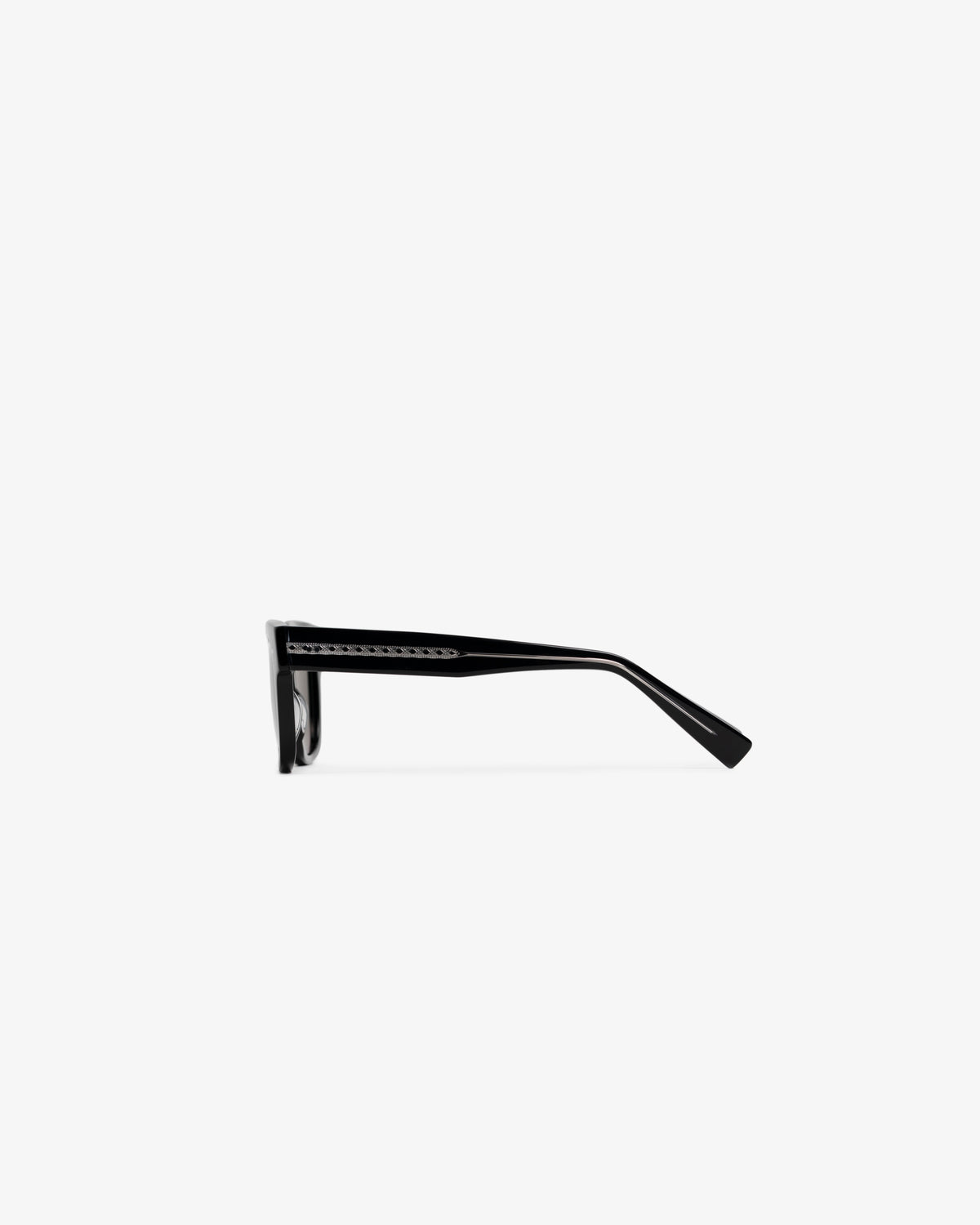 Side view of Gallo Sunglasses with black rectangular frames on a plain white background.