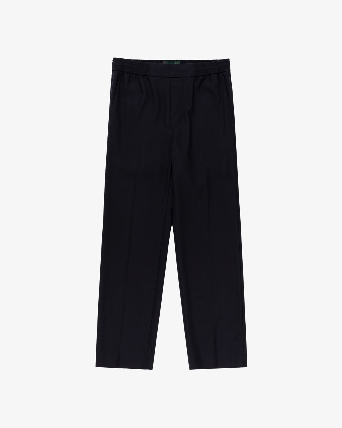 Tropical Wool Elasticated Waist Suit Trouser laid flat on a white background.