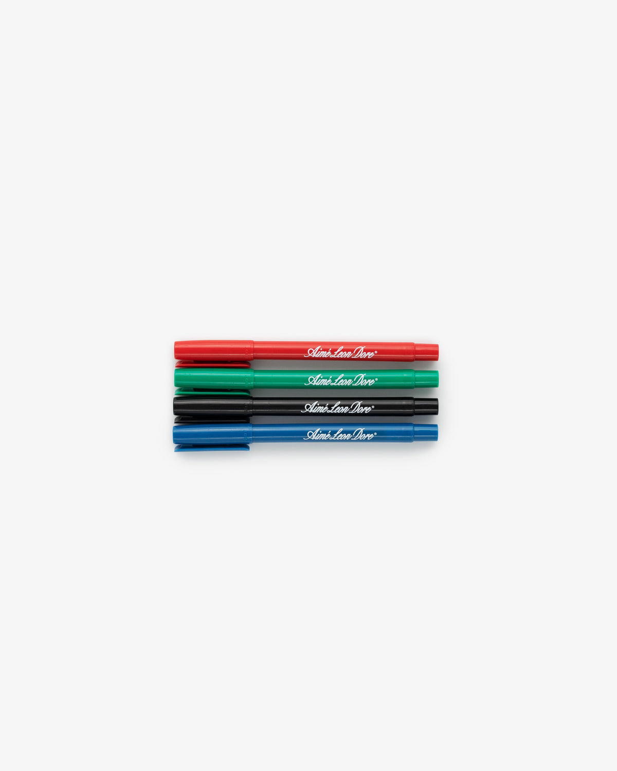 Marker 4 Pack with red, green, blue, and black markers arranged horizontally on a white background.
