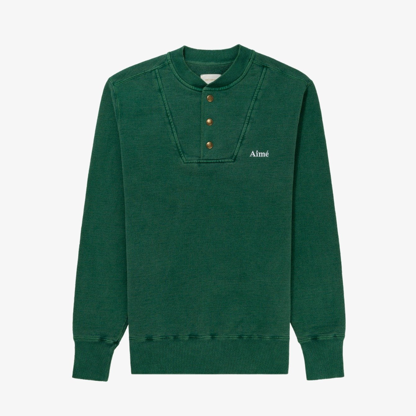 Pigment-dyed Henley Crewneck – Aimé Leon Dore EU Pigment-dyed Henley Crewneck – Aimé Leon Dore EU
